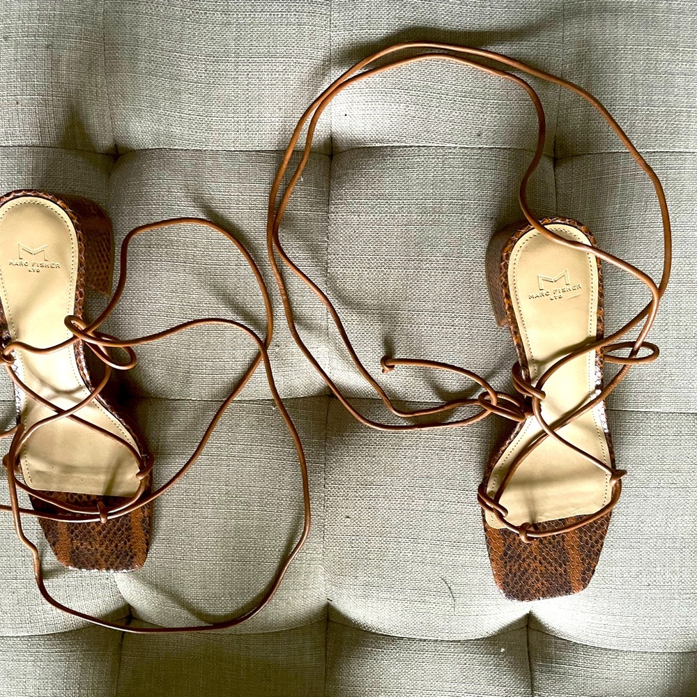 Marc Fisher ankle wrap heeled sandals